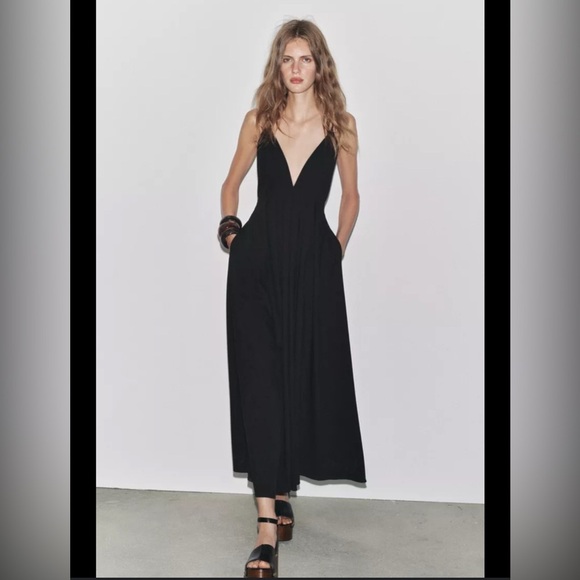 Zara ZW collection open back midi dress - Picture 2 of 4
